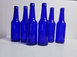 Six (6) Cobalt Blue Glass Beer Bottles For Vases, Bottle Trees, Decor, C... - £9.49 GBP