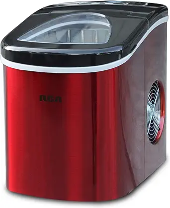 RCA RIC117-SSRED Stainless Steel Ice Maker Medium Red S/S - £188.22 GBP