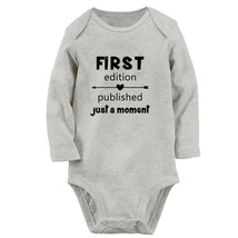Newborn First Edition Published Just a Moment Funny Romper Baby Bodysuit Outfits - £8.78 GBP