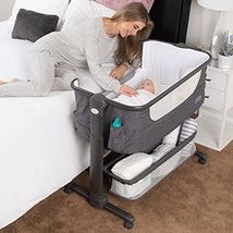 Baby Bassinet, Bedside Sleeper for Baby, Easy Folding Portable Crib with Storage - £85.91 GBP