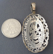 Carolyn Pollack Relios Sterling Silver Enhancer Pendant Rodeo Romance Scroll 925 - £60.88 GBP
