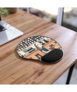 Cozy Cat Coffee Mouse Pad with Wrist Rest, Cute Desk Accessory, Office Gift, Cat - $30.00