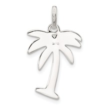 Sterling Silver Palm Tree Charm &amp; 18&quot; Chain Jewerly 26mm x 16.7mm - £16.58 GBP