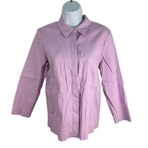 Eileen Fisher Petite Womens Pink Long Sleeve Linen Blend Shirt Size PM - $32.48