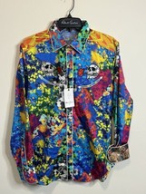 Robert Graham Shirt Mens M Ripple Colorful Western Skull Roses Embroidered NEW - £305.45 GBP