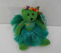 HAWAIIAN COLLECTIBLES BABY FLOWER TEDDY BEAR KUKUI GREEN BEARFOOT PASSPO... - $19.99