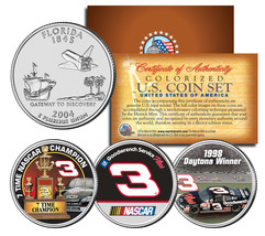 DALE EARNHARDT * Daytona Winner * 7-Time Champ * Florida Quarters US 3-C... - $12.16