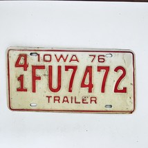 1976 United States Iowa Hancock County Trailer License Plate 41 FU7472 - £14.51 GBP