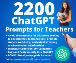 2200+ ChatGPT Prompts for Teachers | Teaching Tools | Lesson Planning | ... - £3.11 GBP