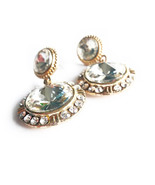 Crystal Earrings, Wedding Earrings, Brides Earrings, Round Earrings, Gol... - $57.44 CAD