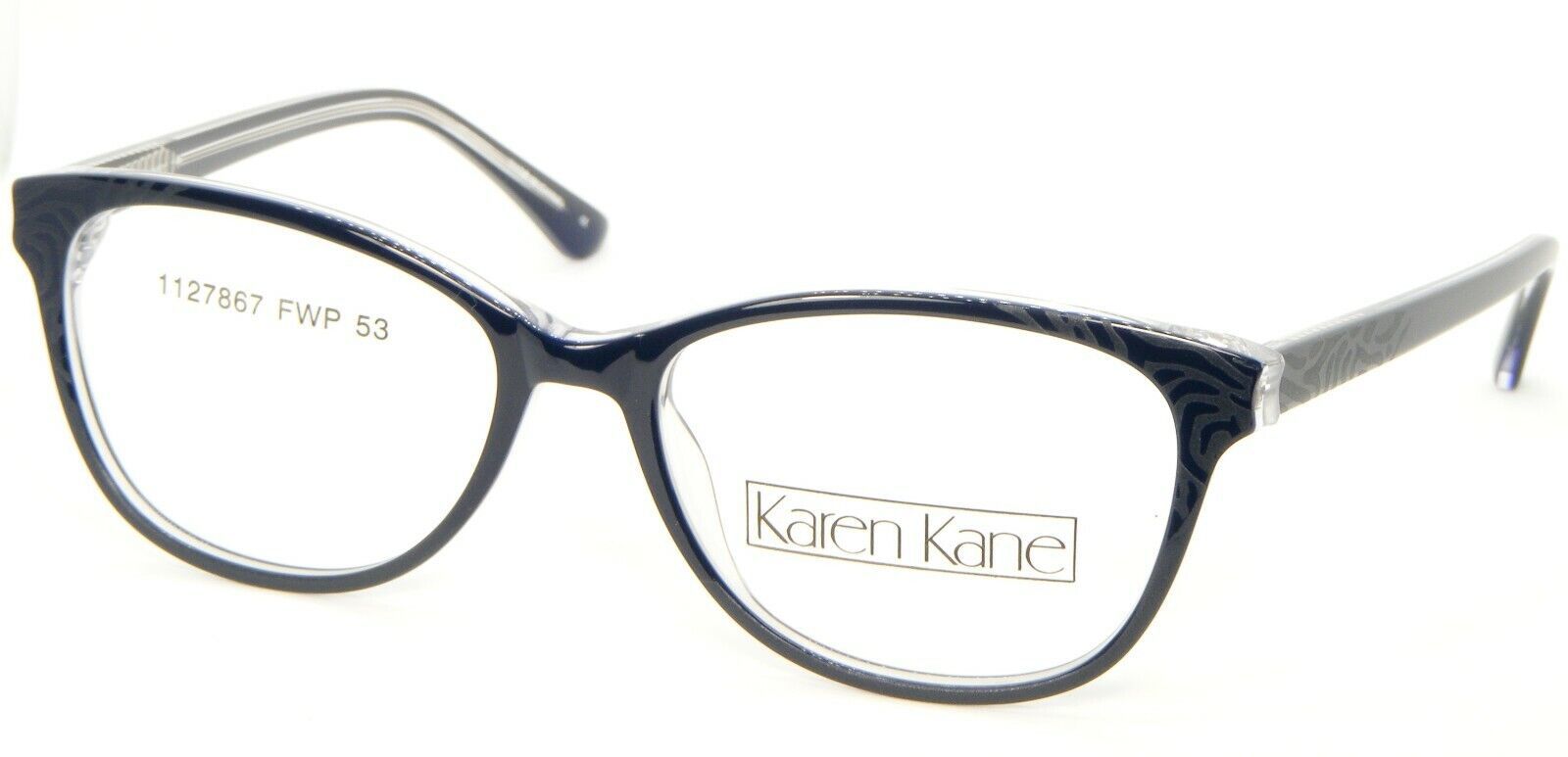 Nuovo Karen Kane ROSE HIP Blu Scuro/Blu Scuro Su Trasparente Occhiali da... - $56.58