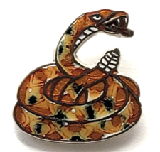 Rattlesnake Coiled Snake Enamel Pin Reptile Wildlife Animal Brown Black ... - $12.99