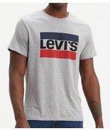 nwt LEVI&#39;S STRAUSS logo tee M Heather gray graphic t-shirt  - £7.86 GBP