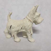 Cast Iron Scottie Dog Figurine Door Stop Paperweight Off White 5&quot; x 4.5&quot; - £30.65 GBP