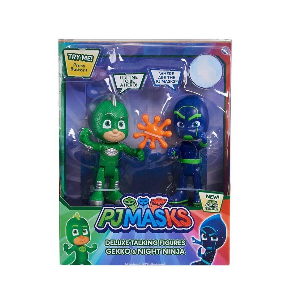 PJ Masks Deluxe 5.25&quot; Talking Figures Gekko &amp; Night Ninja - Posable #248... - $39.37