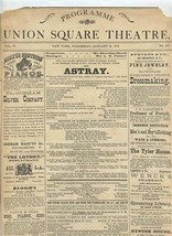 1874 Union Square Theatre Program Led Astray Broadway New York Dion Bouc... - £79.56 GBP