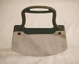 Vintage Primitive SS Blade Food Chopper Metal Handle Country Kitchen Far... - $19.79