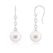 ANGARA Freshwater Pearl Solitaire Drop Earrings in Silver for Women (10mm) - $179.55+