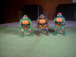 Vintage 1992 Teenage Mutant Ninja Turtles Mutations 3 Figures (Mikey, Raph, Don) - £39.50 GBP