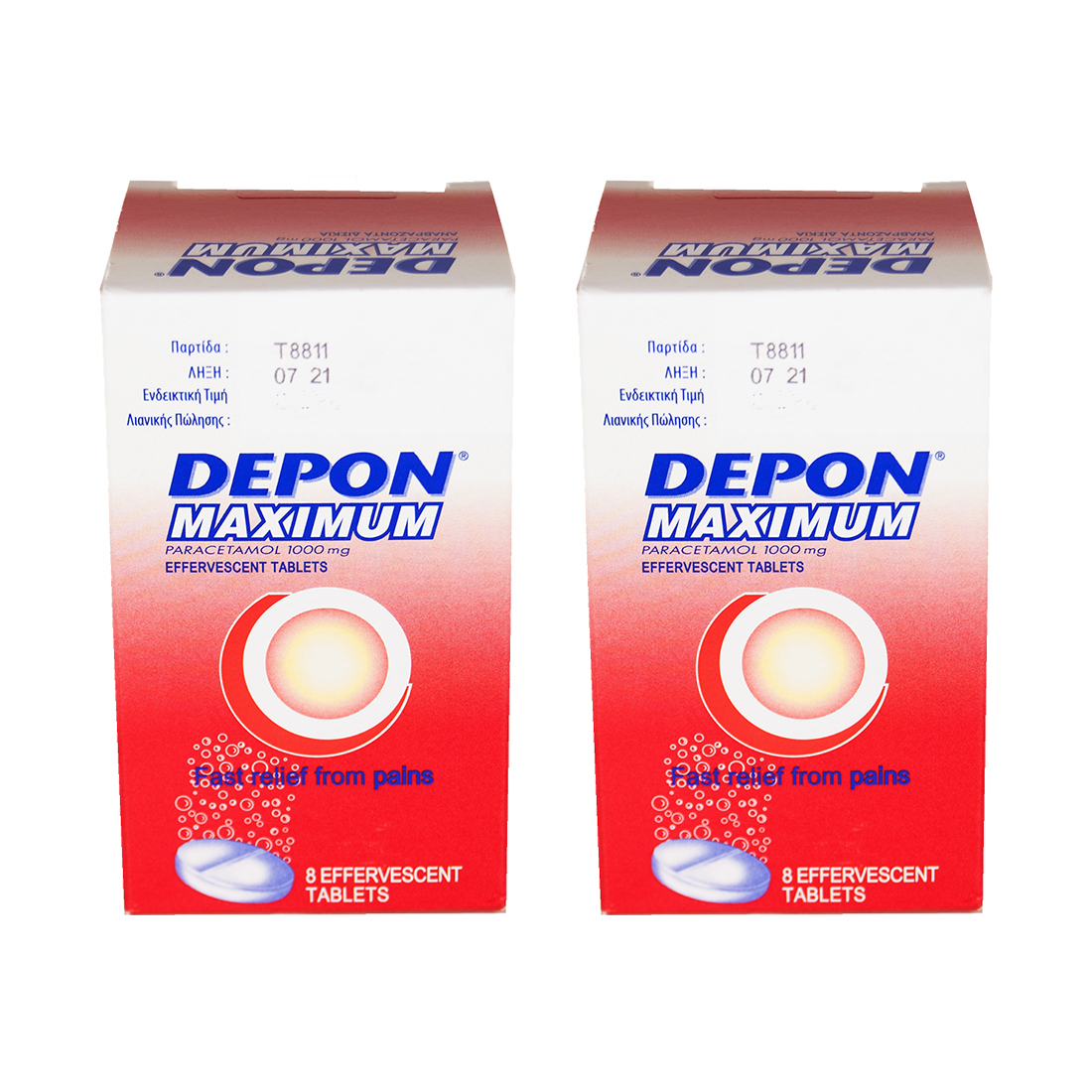 Primary image for 2 box DEPON MAXIMUM Paracetamol 1000mg 16 Effervescent Tablets 