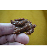 (Y-DRA-CD-551) little Orange Chinese Dragon MYTHICAL carving gemstone st... - $373.91 MXN