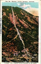 Manitou Springs Colorado CO Incline Railway 1936 WB  Postcard  - £3.07 GBP