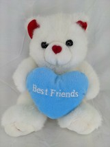 Fun World White Bear Plush 9.5 Inch Blue Heart Best Friends Stuffed Anim... - £7.33 GBP