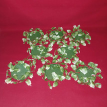Candle Rings Holly Berry Christmas Mid Century 8pc Plastic Holders Vintage - $24.14
