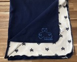 Baby Gap Raccoon Baby Blanket Navy Blue Cream 31”x29.5” - £19.73 GBP