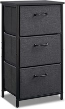 Storage Dresser From Landvoi With 3 Fabric Drawers,, Black Grey Bet11B. - £41.51 GBP
