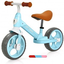 Kids Balance Training Bicycle with Adjustable Handlebar and Seat-Blue - Color:  - £80.87 GBP