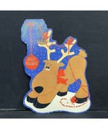 Hallmark Diecut Christmas Room Decoration Reindeer Jolly Holidays Vintag... - $24.56 CAD