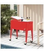 vidaXL Cooler Cart with Wheels Red 36.2&quot;x16.9&quot;x35&quot; - $428.51 CAD