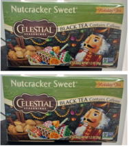 2 Pack Celestial Seasonings Black Tea w/ Caffeine, Nutcracker Sweet, 18c... - $14.84
