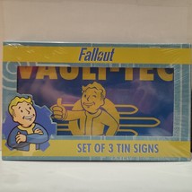 Fallout Metal Tin Sign Set Of 3 Wall Hanging Official Collectible Displays - £29.84 GBP