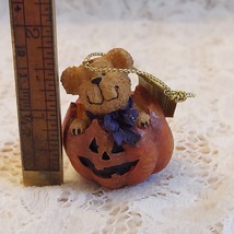 2006 Boyds Bears Mini Halloween Ornament Teddy Bear In Jack O Lantern FR... - £18.31 GBP