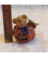 2006 Boyds Bears Mini Halloween Ornament Teddy Bear In Jack O Lantern FR... - £18.26 GBP