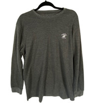 Beverly Hills Polo Club Thermal Henley Lounge Shirt Top Large Gray Mens Knit - £16.77 GBP