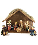 8 Piece Nativity Set with Wooden Manger 4” Tall Hand-Painted Figures *As... - $648.73 MXN