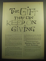 1957 Members New York Stock Exchange Ad - The gift that can keep on giving - £14.78 GBP