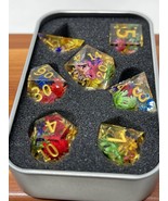 7Pc Set Multicolor FLORAL Flowers Resin Dice For DND RPG MTG Role Tablet... - $29.99