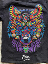 Men’s Medium Coba Mexico Blacklight Reactive Wolf Shirt - £19.90 GBP