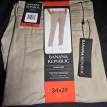 Banana Republic Men’s Chino Pant Size 34 X 29 Tan New Slim Stretch Strai... - $19.79