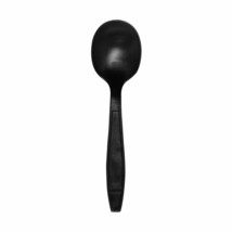 Karat U2022B 5.6&quot; PS Extra-Heavy Weight Disposable Soup Spoon, Black (Pack of 10 - £38.27 GBP