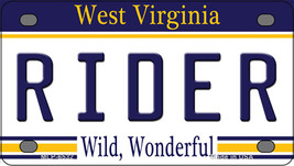 Rider West Virginia Novelty Mini Metal License Plate Tag - £11.98 GBP