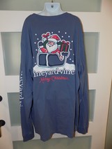 Vineyard Vines Blue Christmas Santa Whale Logo Cotton Casual LS Shirt Si... - €17,70 EUR