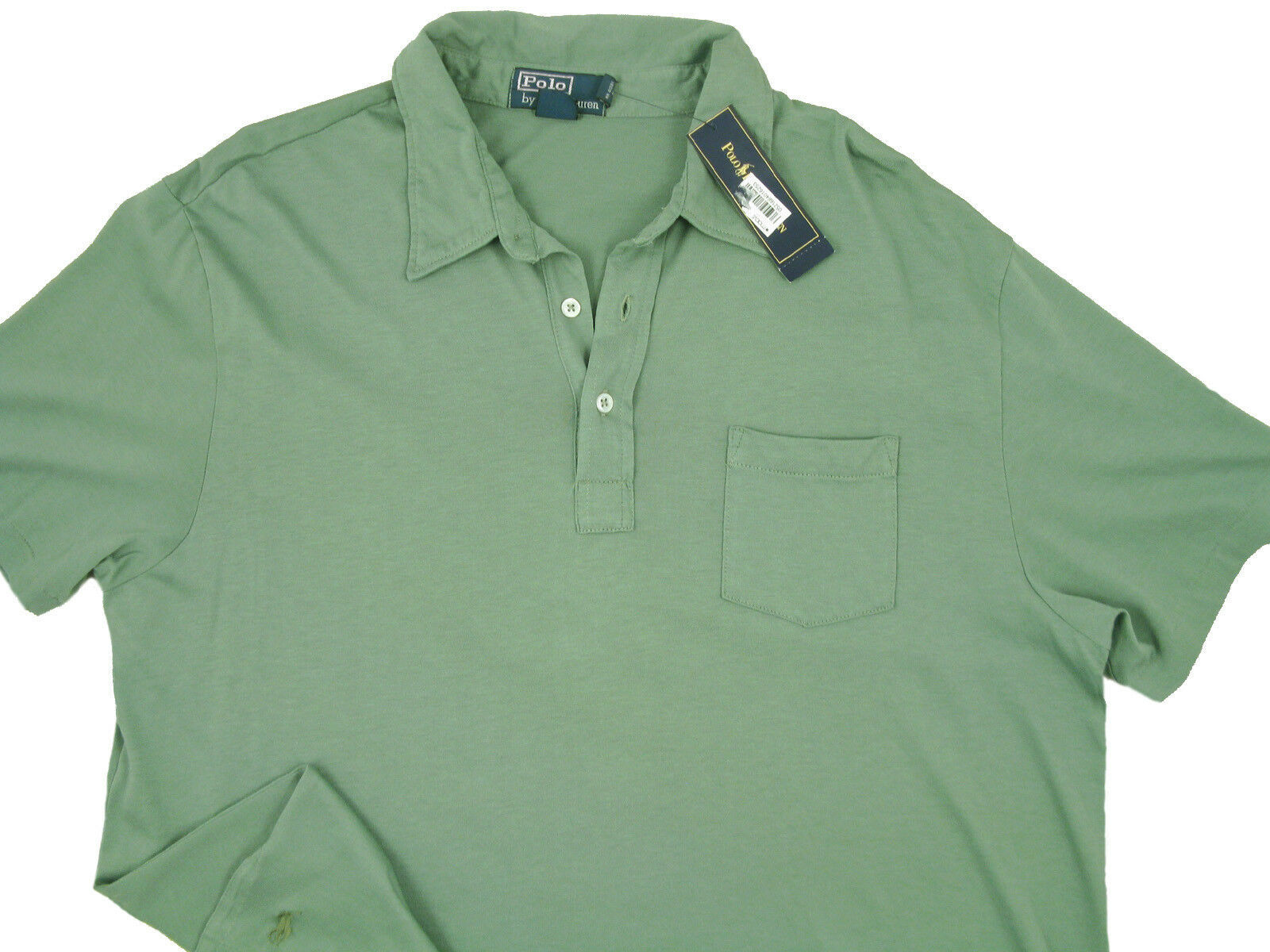 NEW $125 Polo Ralph Lauren Polo Shirt!  XL  Green  Lightweight   Pocket - £50.98 GBP