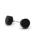 Black Laser-Cut Wooden Stud Earrings, Round Minimalist Posts for Women a... - $205.92 MXN