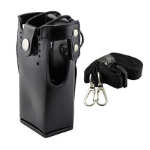 Hard Leather Case Carrying Holder Holster For Motorola Two Way Radio Wit... - £23.97 GBP