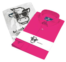 Boy&#39;s Black N Bianco Classic Fit Long Sleeve Button Down Fuchsia Dress S... - £16.50 GBP